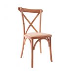 Chaise bistrot CrossBack bois assise rotin (Saint-Rémy)