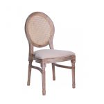 Chaise Médaillon "Louis" en bois cérusé